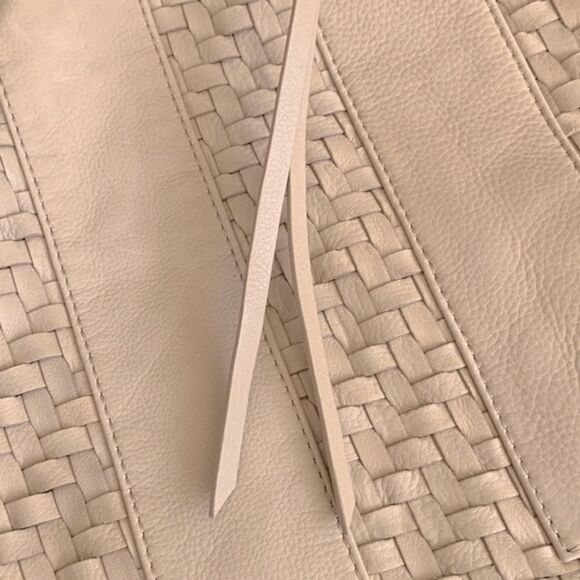 Christopher Kon Large Leather Woven Hobo Bag - Boho Chic, Spacious & Elegant - Picture 3 of 11